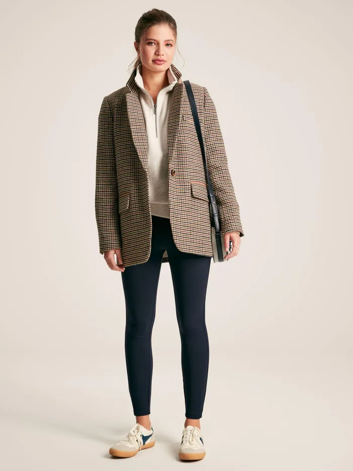 Joules Coats and Jackets Brown Tweed Relaxed Fit Blazer 8211 Women