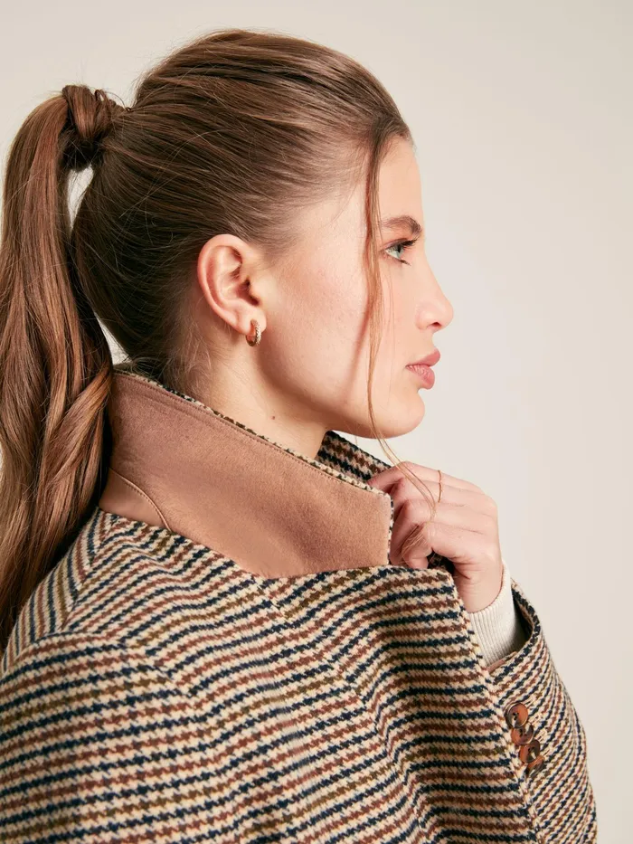 Joules Coats and Jackets Brown Tweed Relaxed Fit Blazer 8211 Women