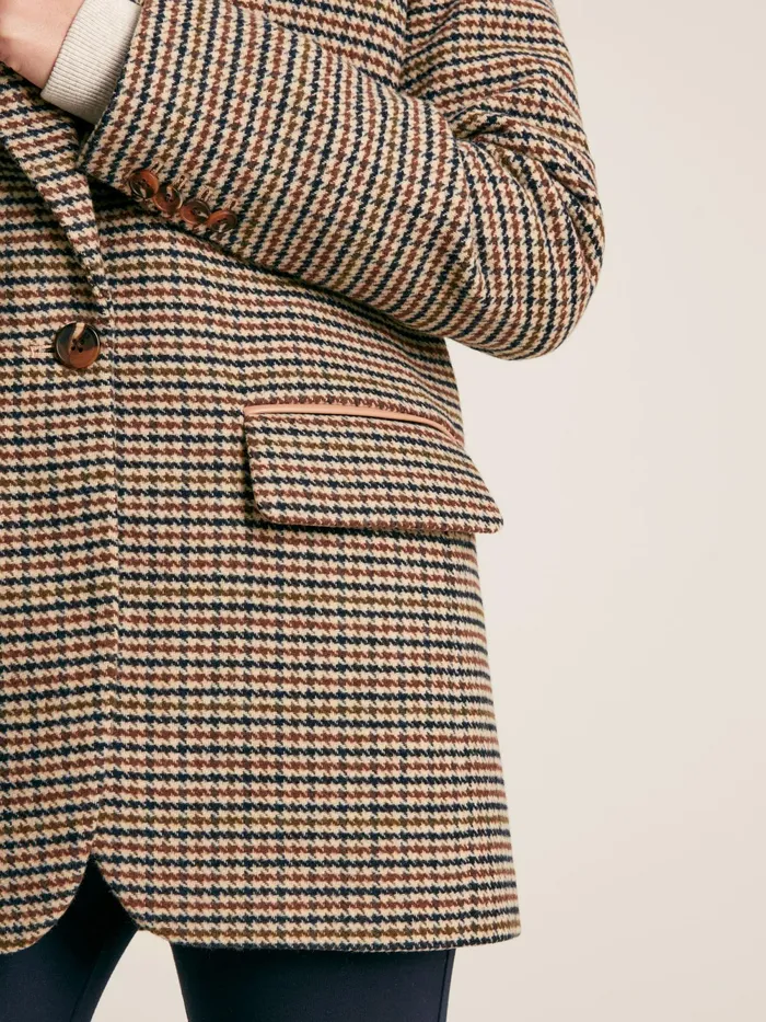 Joules Coats and Jackets Brown Tweed Relaxed Fit Blazer 8211 Women