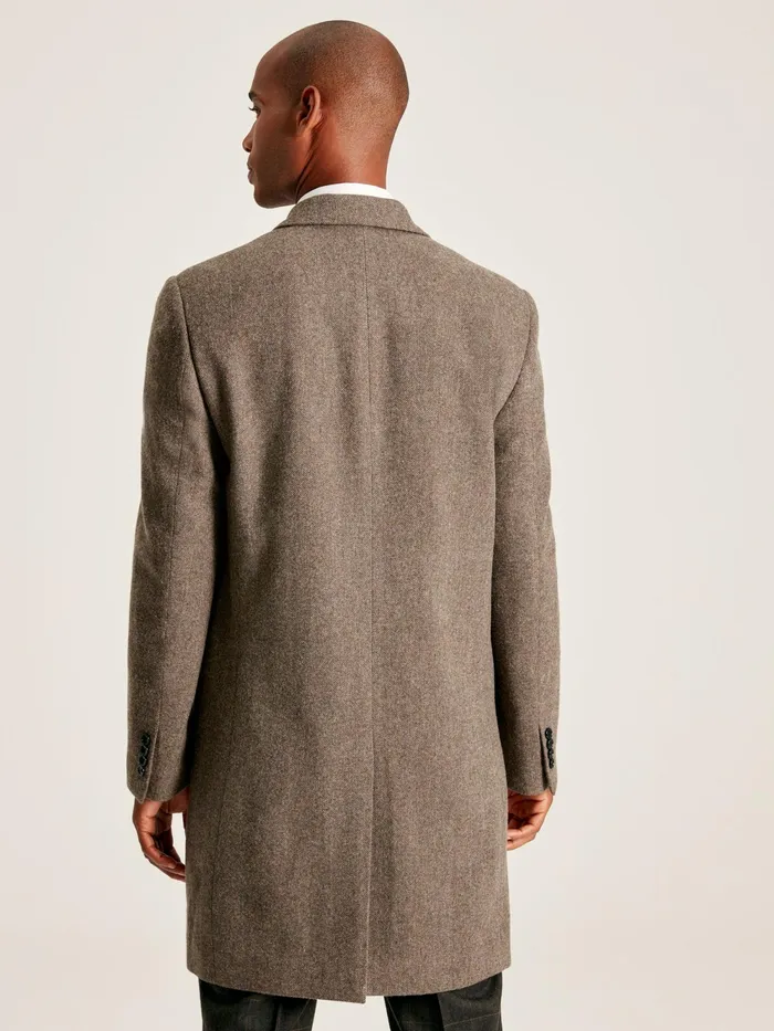 Joules Coats and Jackets Brown Wool Rich Herringbone Epsom Coat 8211 Men