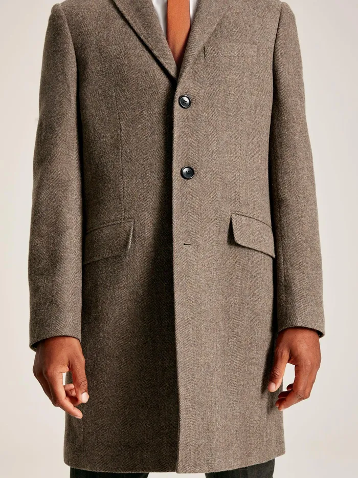 Joules Coats and Jackets Brown Wool Rich Herringbone Epsom Coat 8211 Men