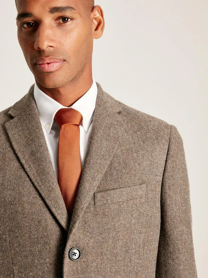 Joules Coats and Jackets Brown Wool Rich Herringbone Epsom Coat 8211 Men