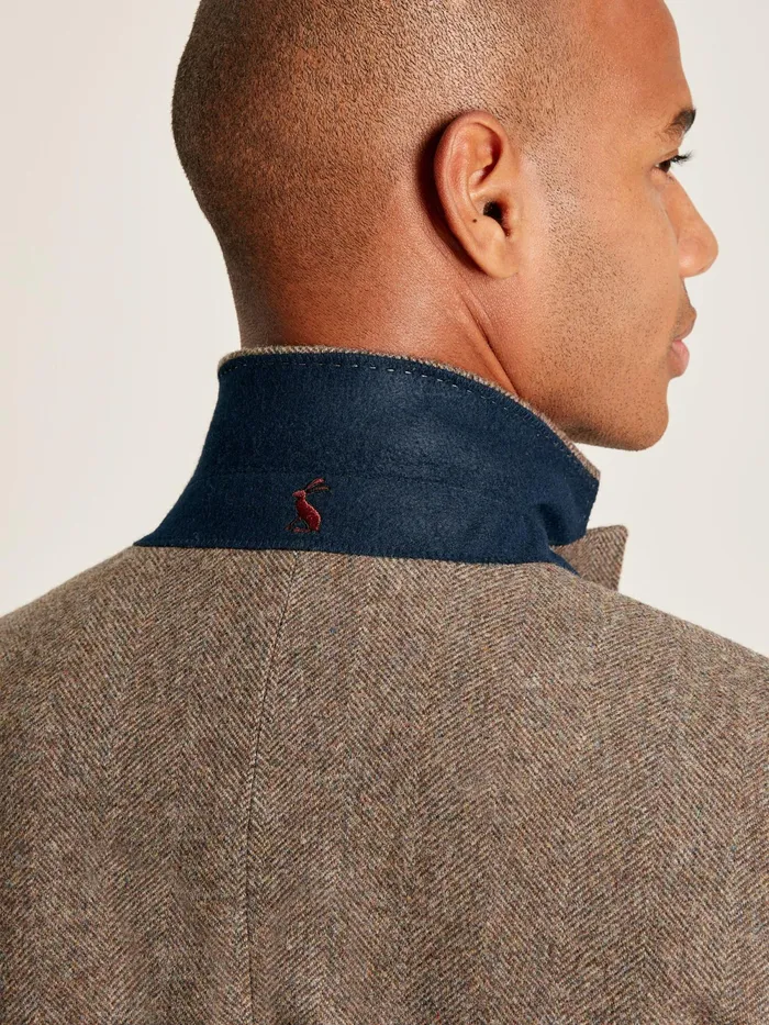Joules Coats and Jackets Brown Wool Rich Herringbone Epsom Coat 8211 Men