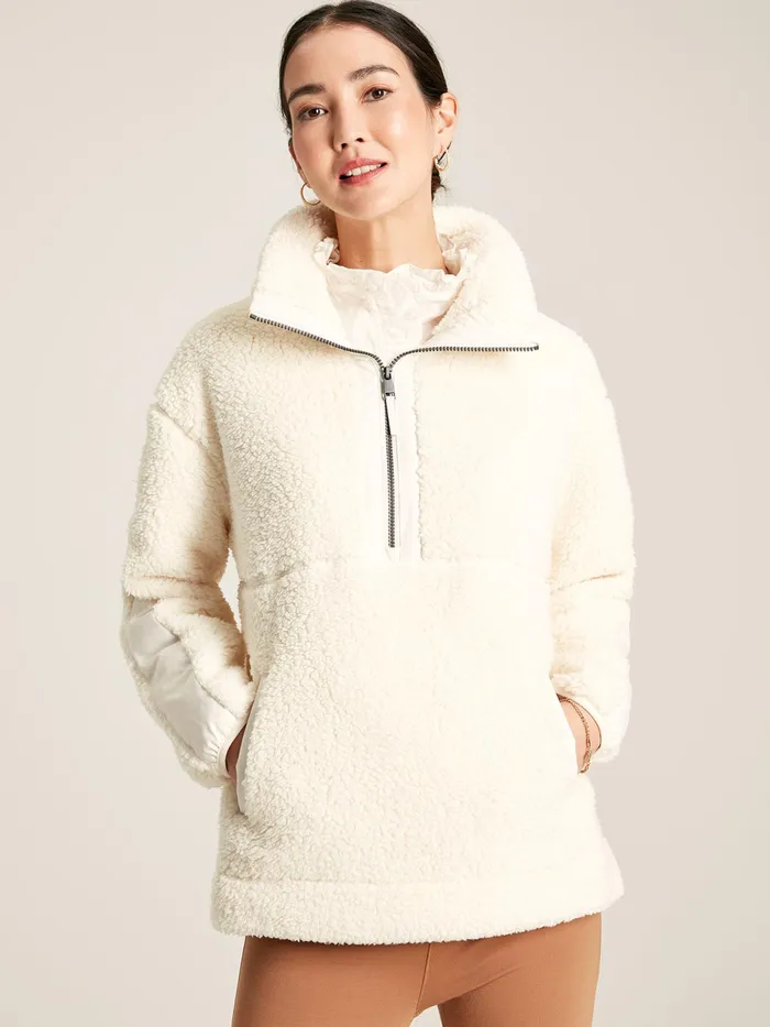 Joules Coats and Jackets Cream Half Zip Borg Fleece 8211 Women