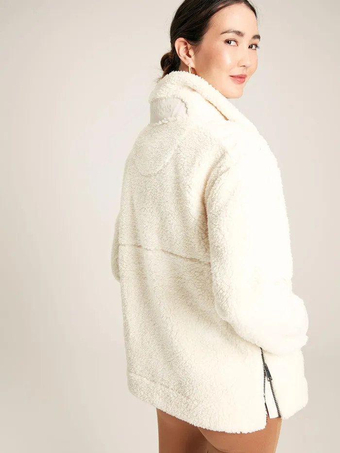 Joules Coats and Jackets Cream Half Zip Borg Fleece 8211 Women