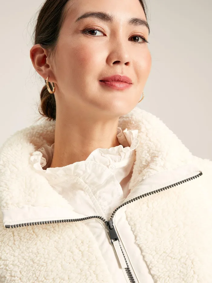 Joules Coats and Jackets Cream Half Zip Borg Fleece 8211 Women