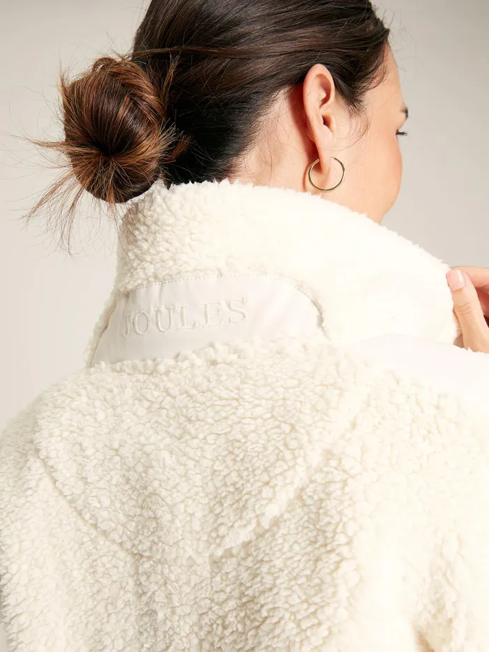 Joules Coats and Jackets Cream Half Zip Borg Fleece 8211 Women