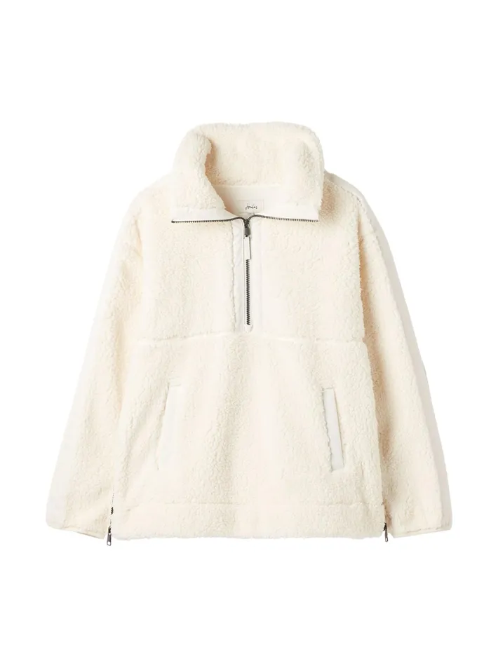 Joules Coats and Jackets Cream Half Zip Borg Fleece 8211 Women
