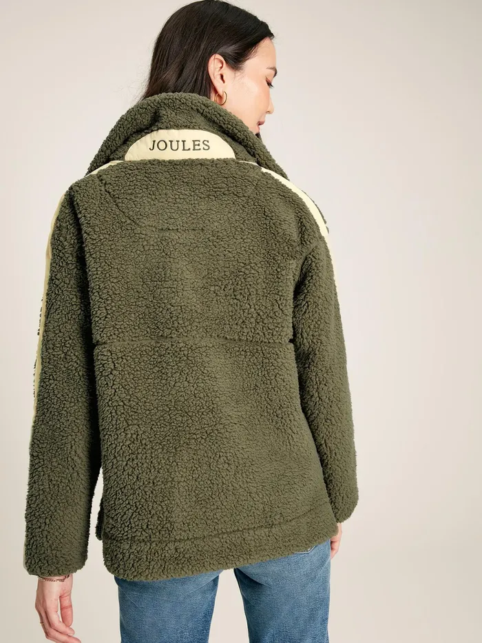 Joules Coats and Jackets Green Half Zip Borg Fleece 8211 Women