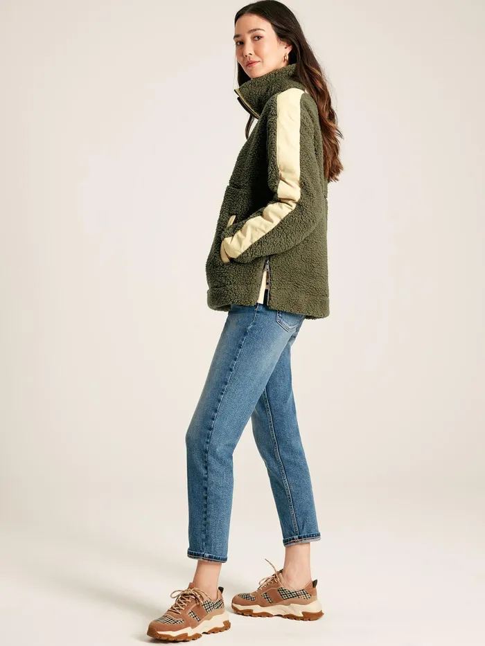 Joules Coats and Jackets Green Half Zip Borg Fleece 8211 Women