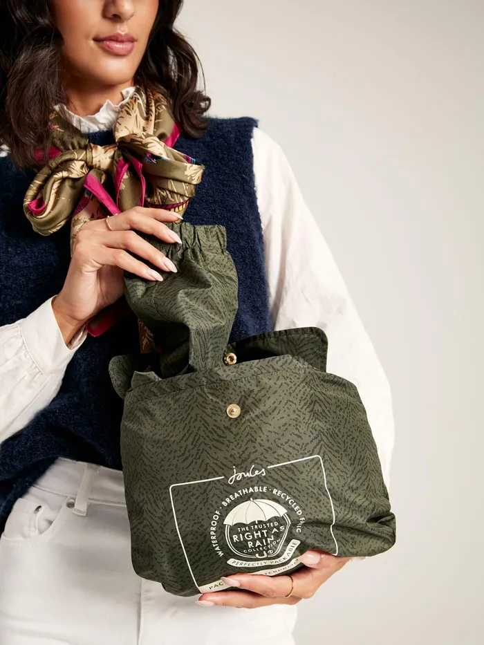 Joules Coats and Jackets Green Packable Waterproof Raincoat With Hood 8211 Women