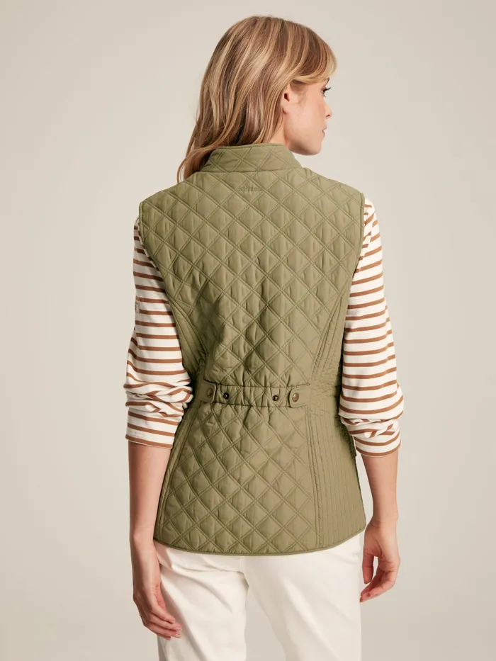 Joules Coats and Jackets Green Showerproof Diamond Quilted Gilet 8211 Women