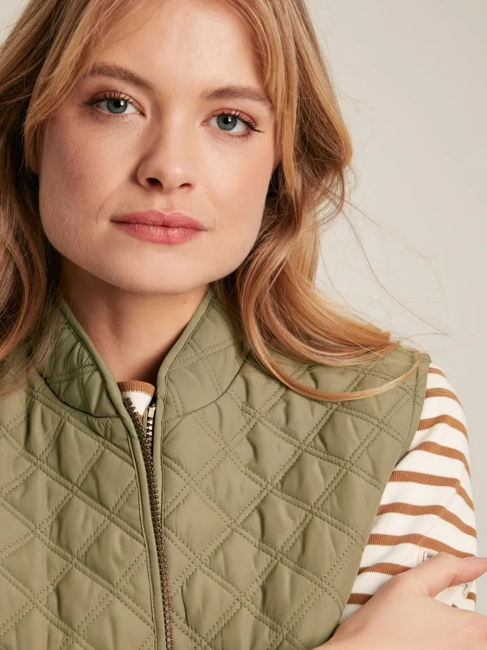 Joules Coats and Jackets Green Showerproof Diamond Quilted Gilet 8211 Women