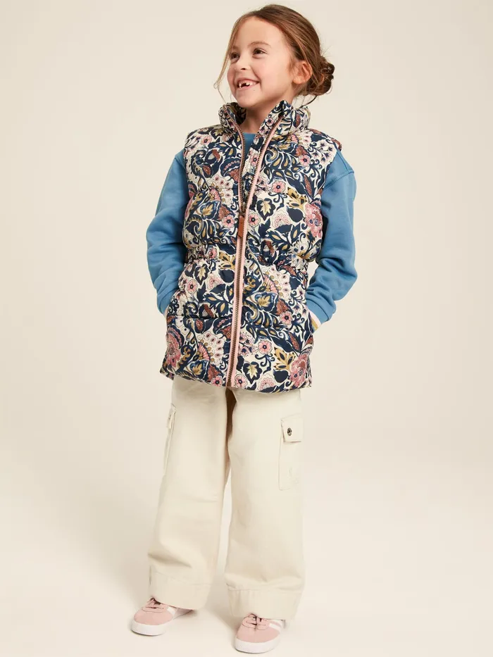 Joules Coats and Jackets Paisley Print Padded Gilet 8211 Girls