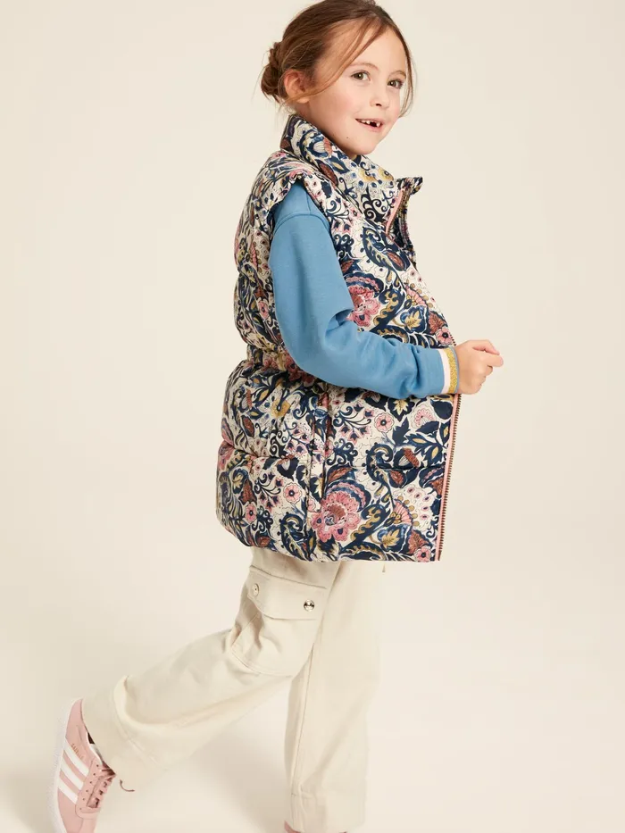 Joules Coats and Jackets Paisley Print Padded Gilet 8211 Girls