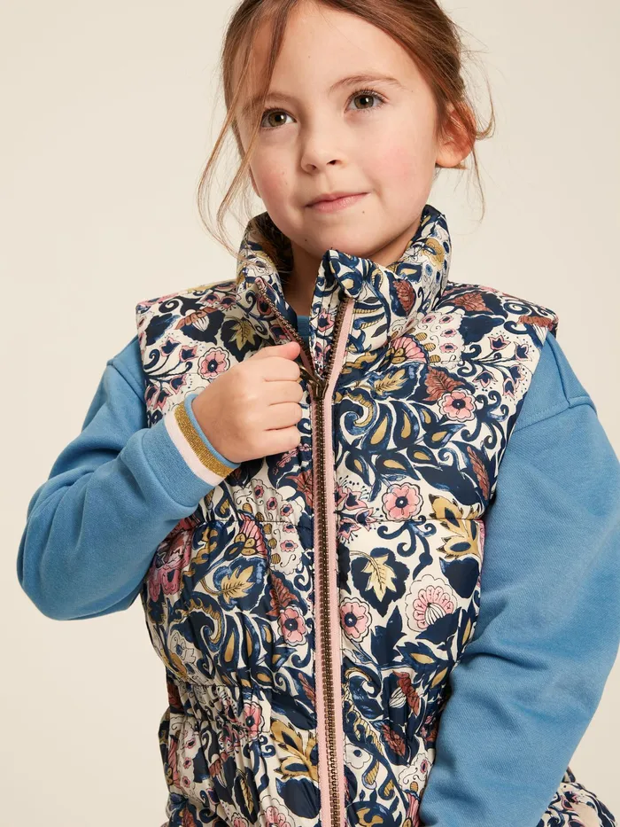 Joules Coats and Jackets Paisley Print Padded Gilet 8211 Girls