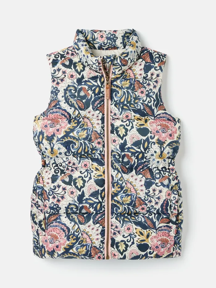 Joules Coats and Jackets Paisley Print Padded Gilet 8211 Girls