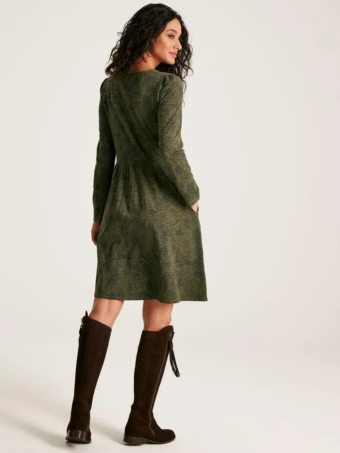Joules Dresses Green Long Sleeve Jersey Dress 8211 Women