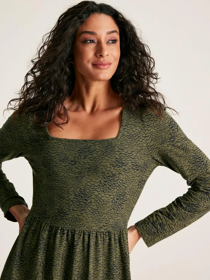 Joules Dresses Green Long Sleeve Jersey Dress 8211 Women