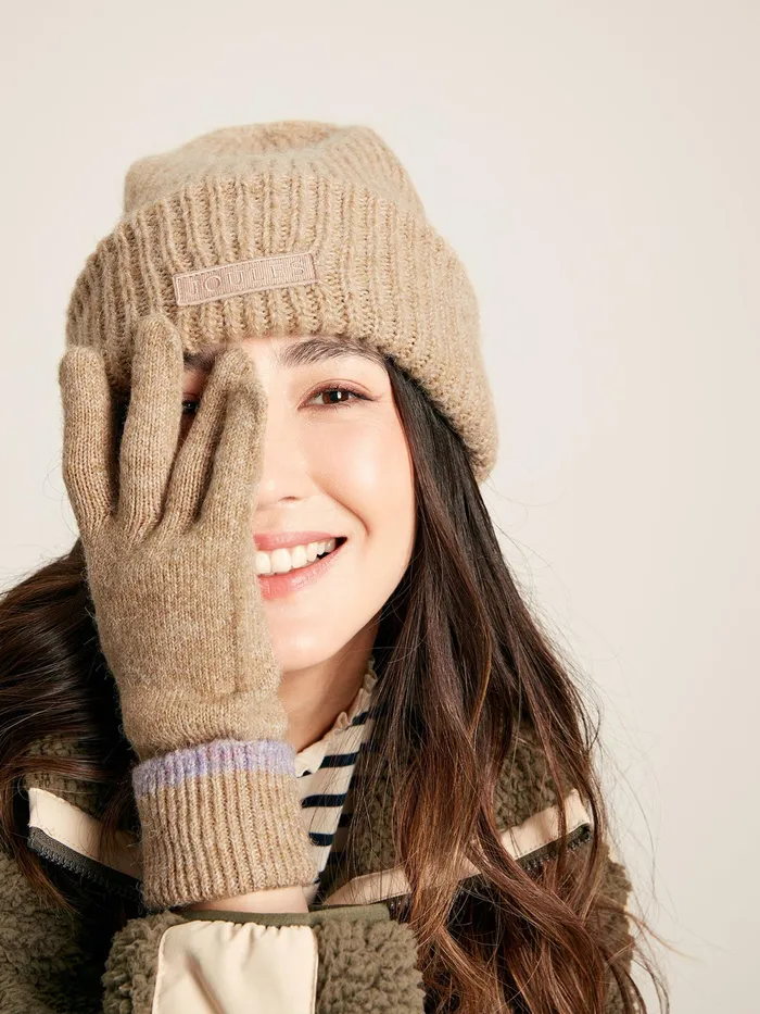 Joules Gloves Oat Knitted Gloves 8211 Women