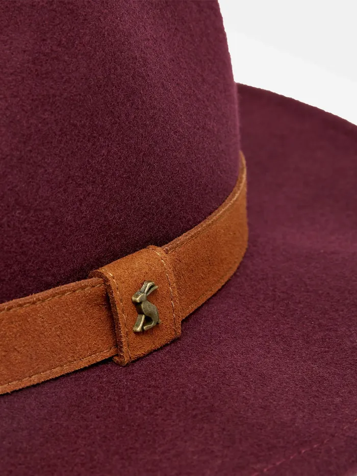 Joules Hats Burgundy Wool Fedora Hat 8211 Women