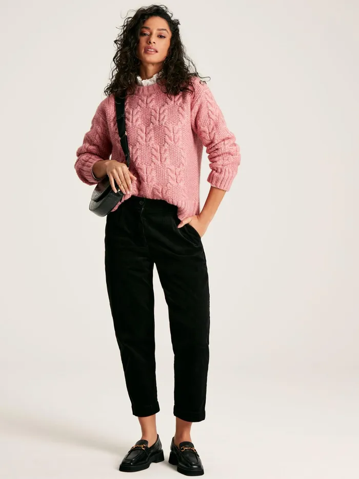 Joules Knitwear Pink Cable Knit Jumper 8211 Women
