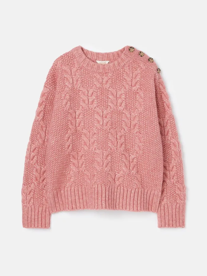 Joules Knitwear Pink Cable Knit Jumper 8211 Women