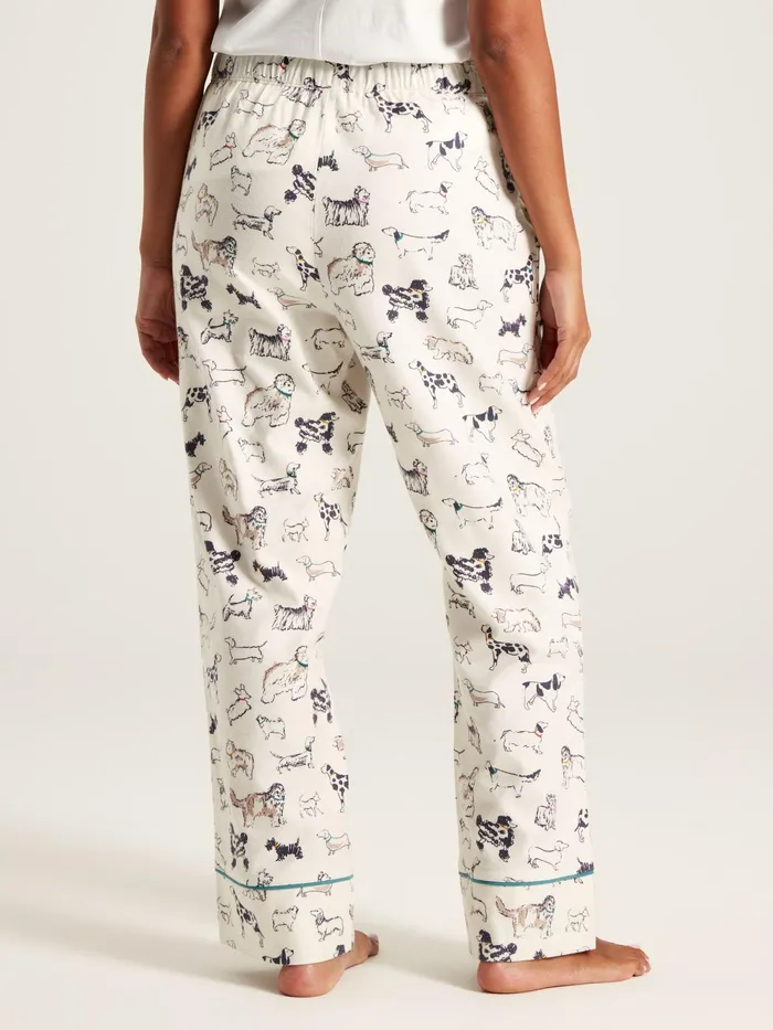 Joules Nightwear Cream Dog Print Cotton Pyjama Bottoms 8211 Women