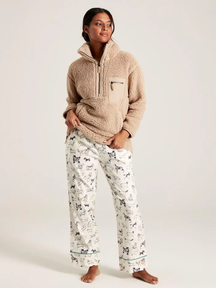 Joules Nightwear Cream Dog Print Cotton Pyjama Bottoms 8211 Women