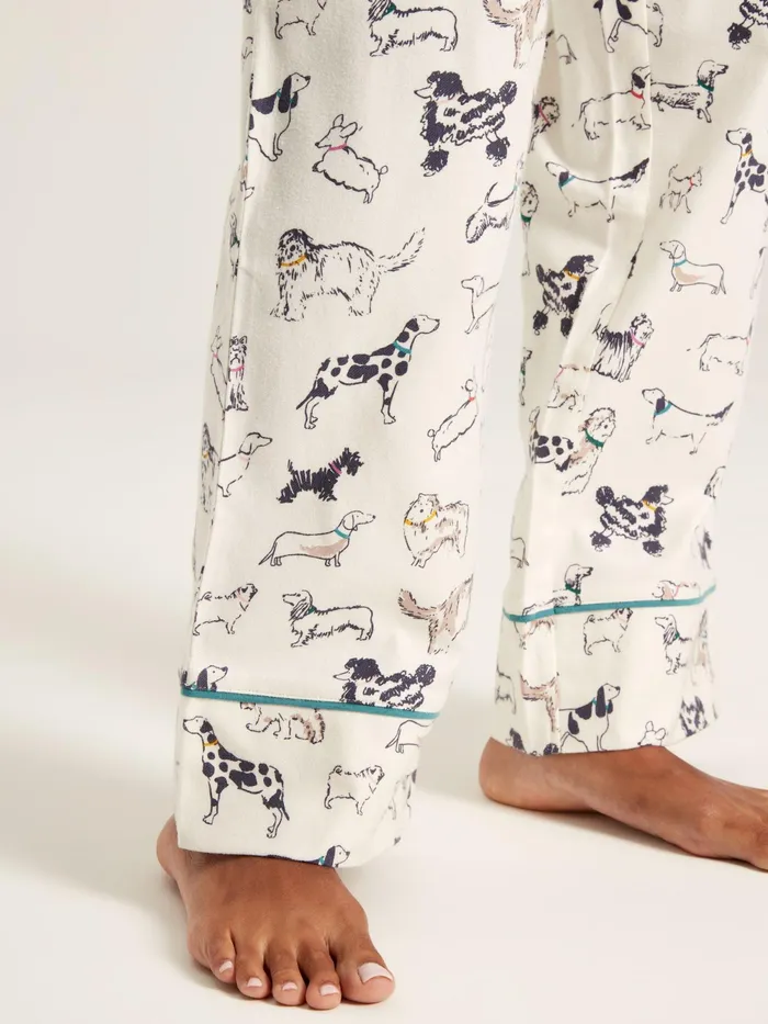 Joules Nightwear Cream Dog Print Cotton Pyjama Bottoms 8211 Women