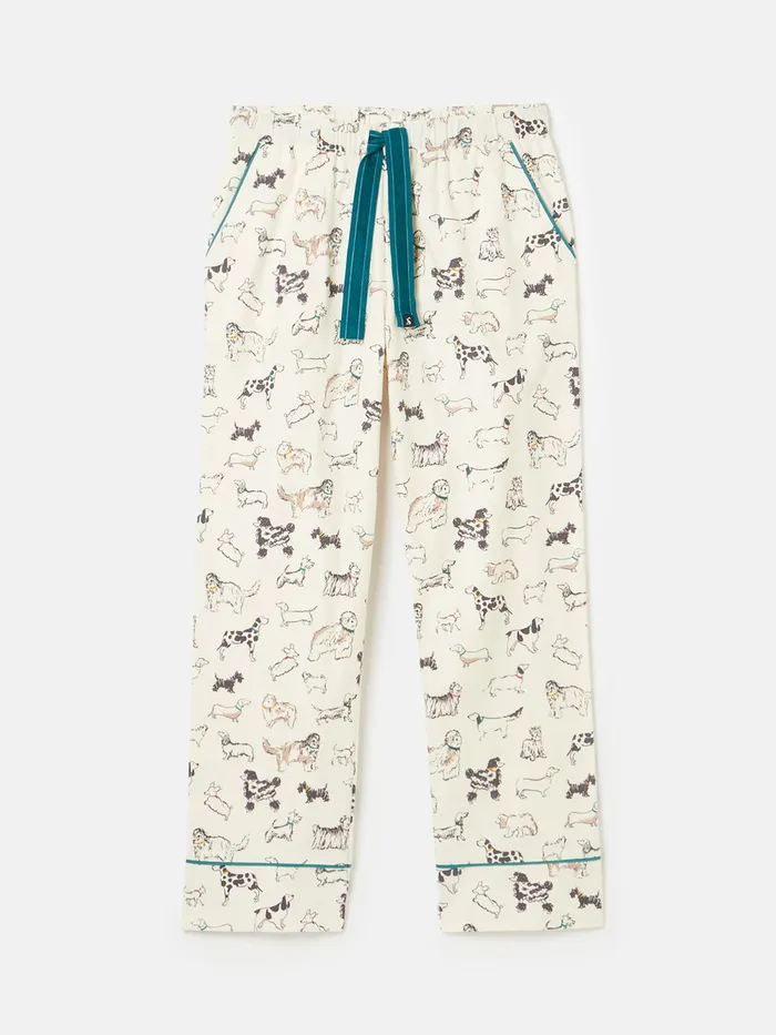 Joules Nightwear Cream Dog Print Cotton Pyjama Bottoms 8211 Women
