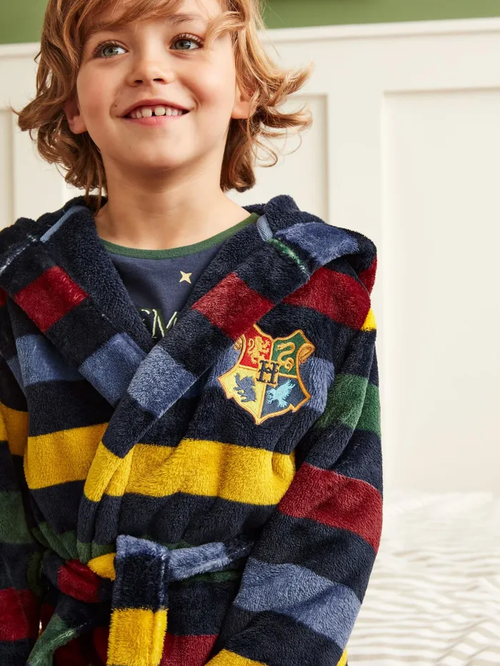 Joules Nightwear Navy Harry Potter Fleece Dressing Gown 8211 Boys