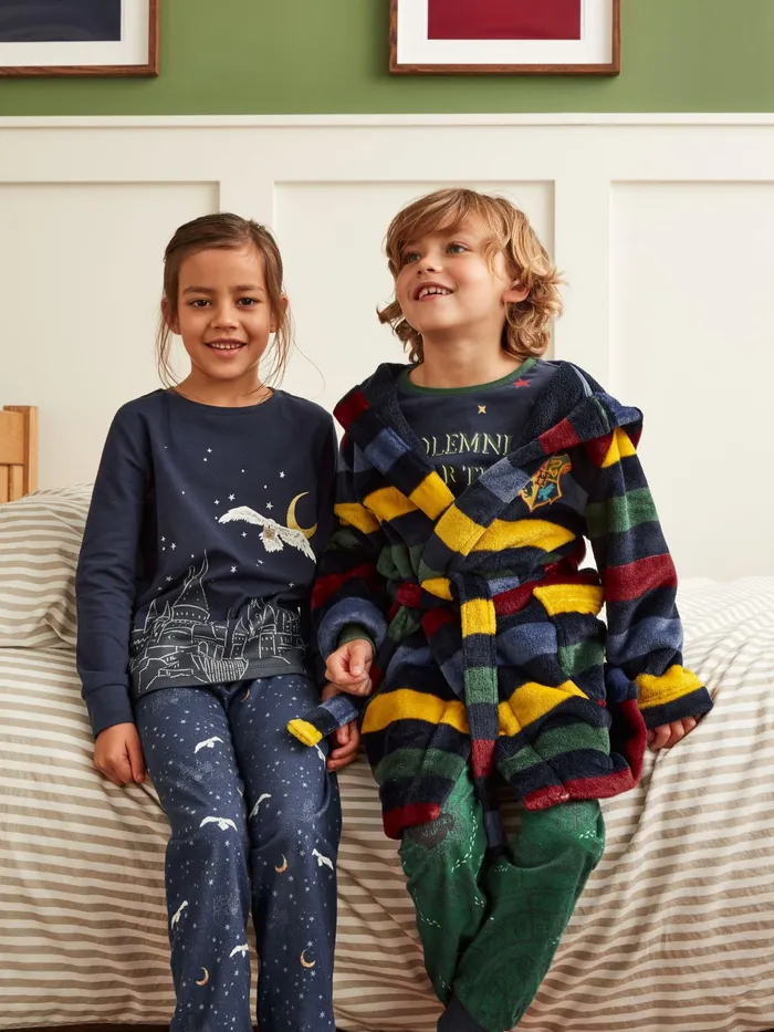 Joules Nightwear Navy Harry Potter Fleece Dressing Gown 8211 Boys