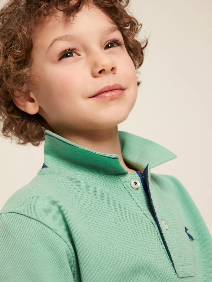 Joules Polo Shirts Green Pique Cotton Polo Shirt 8211 Boys