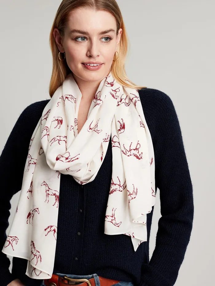 Joules Scarves Red Printed Scarf 8211 Women