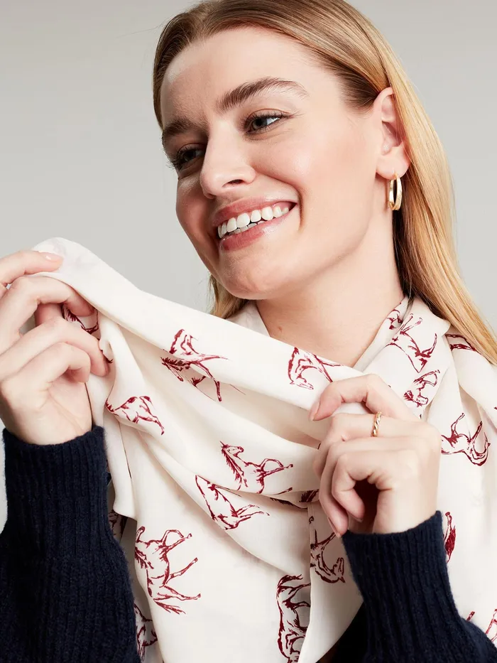 Joules Scarves Red Printed Scarf 8211 Women