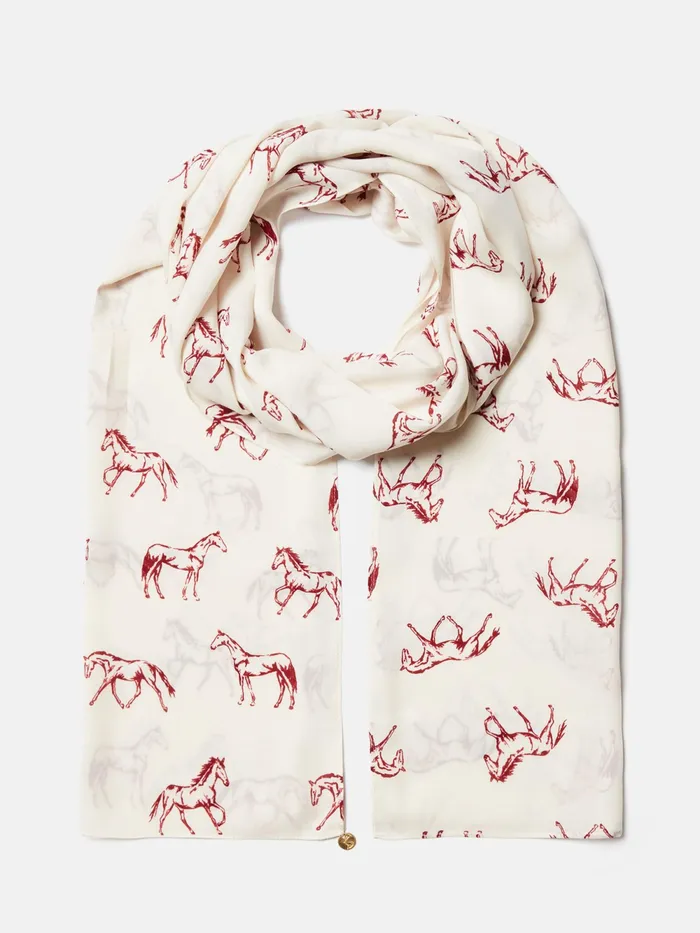 Joules Scarves Red Printed Scarf 8211 Women