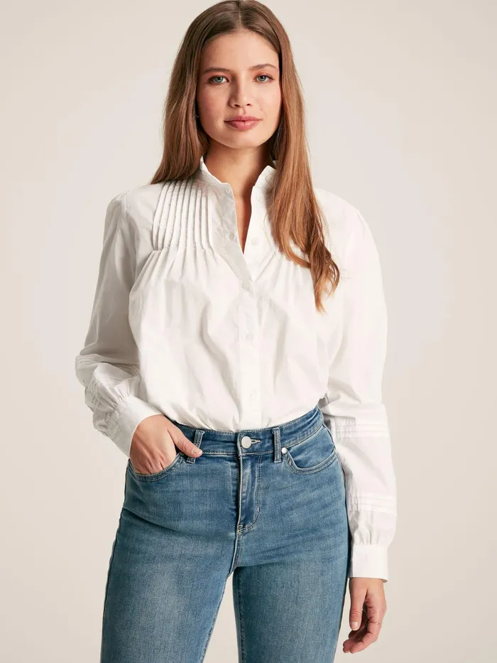 Joules Shirts and Blouses Chalk White Pleated Blouse 8211 Women