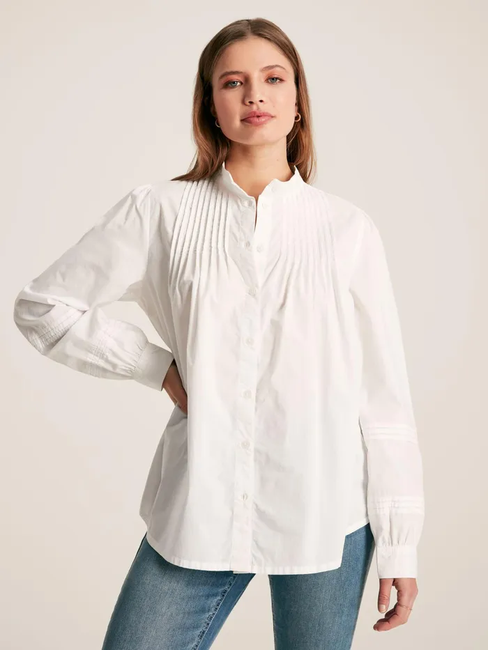 Joules Shirts and Blouses Chalk White Pleated Blouse 8211 Women