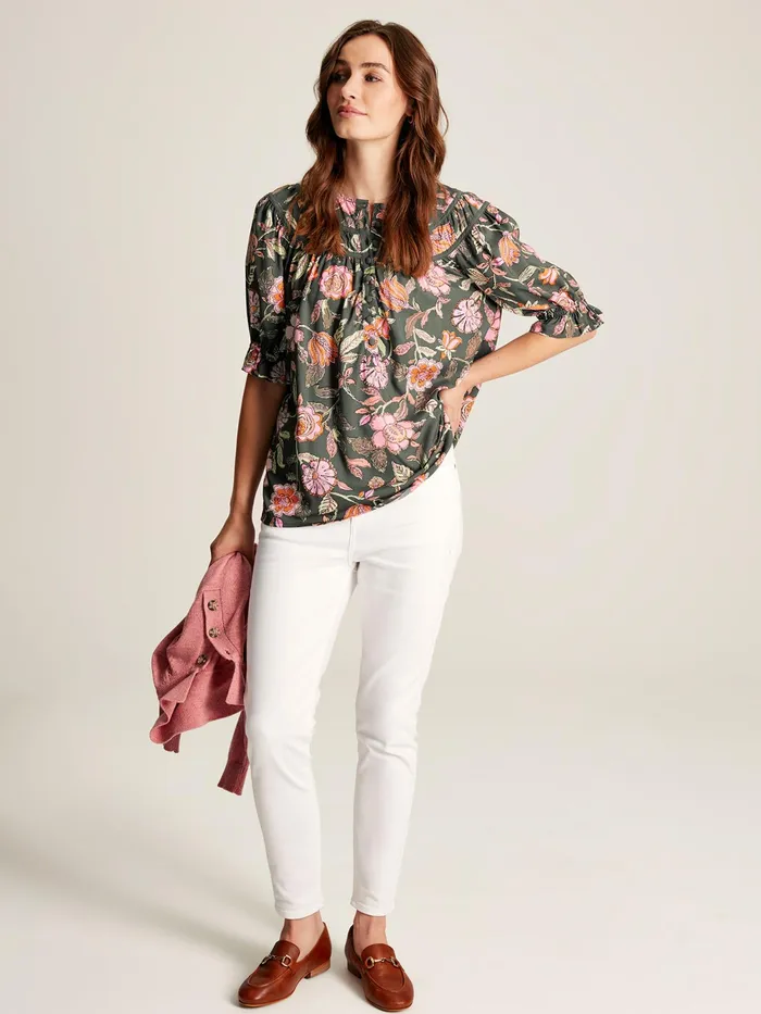 Joules Shirts and Blouses Grey Curved Yoke Blouse 8211 Women