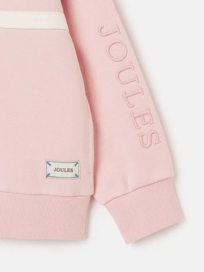 Joules Sweatshirts and Hoodies Pink Colourblock Hooded Sweatshirt 8211 Girls