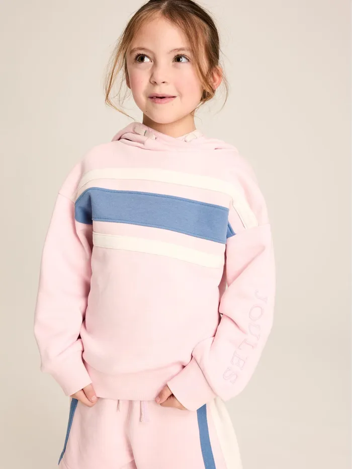 Joules Sweatshirts and Hoodies Pink Colourblock Hooded Sweatshirt 8211 Girls