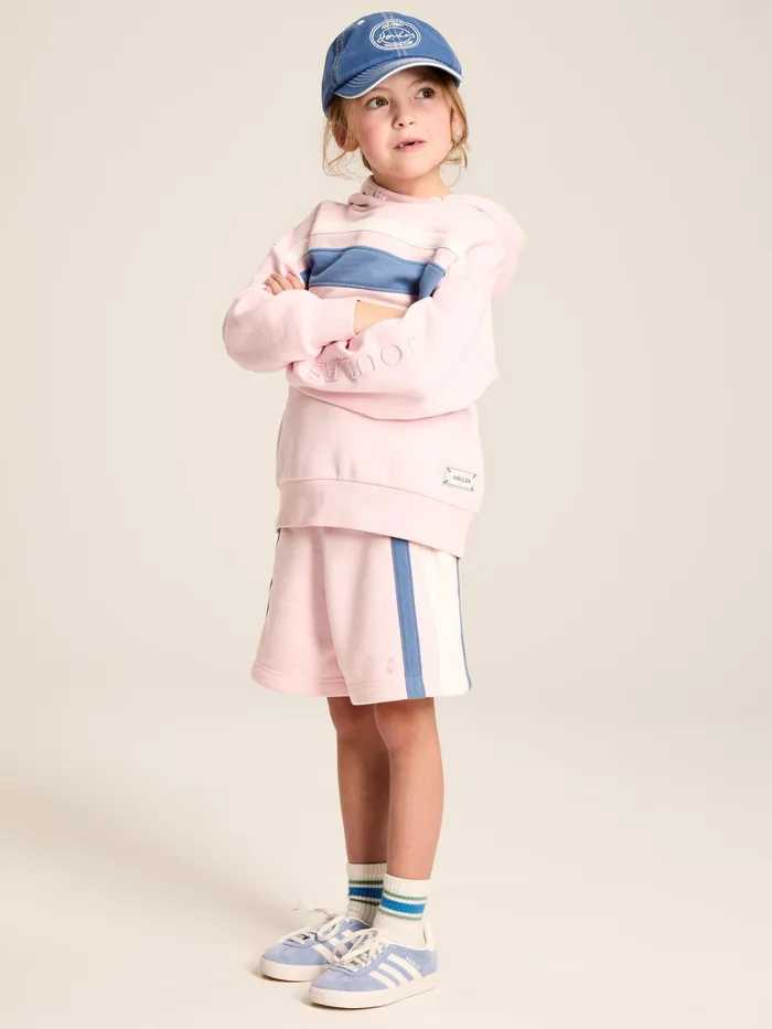 Joules Sweatshirts and Hoodies Pink Colourblock Hooded Sweatshirt 8211 Girls