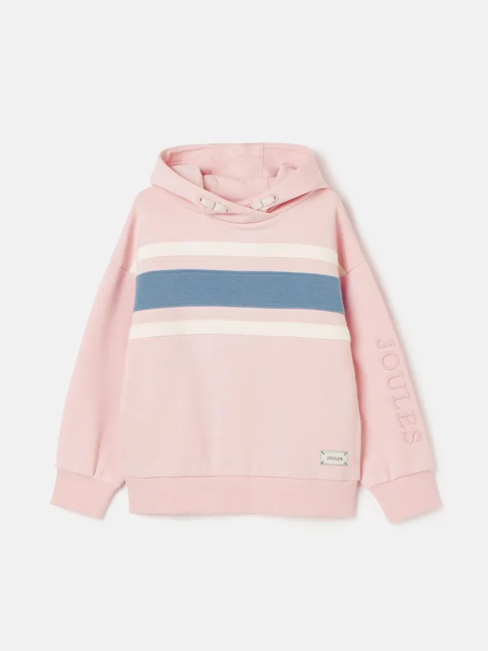 Joules Sweatshirts and Hoodies Pink Colourblock Hooded Sweatshirt 8211 Girls