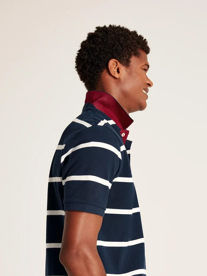 Joules Tops and Tshirts NavyWhite Classic Fit Striped Polo Shirt 8211 Men