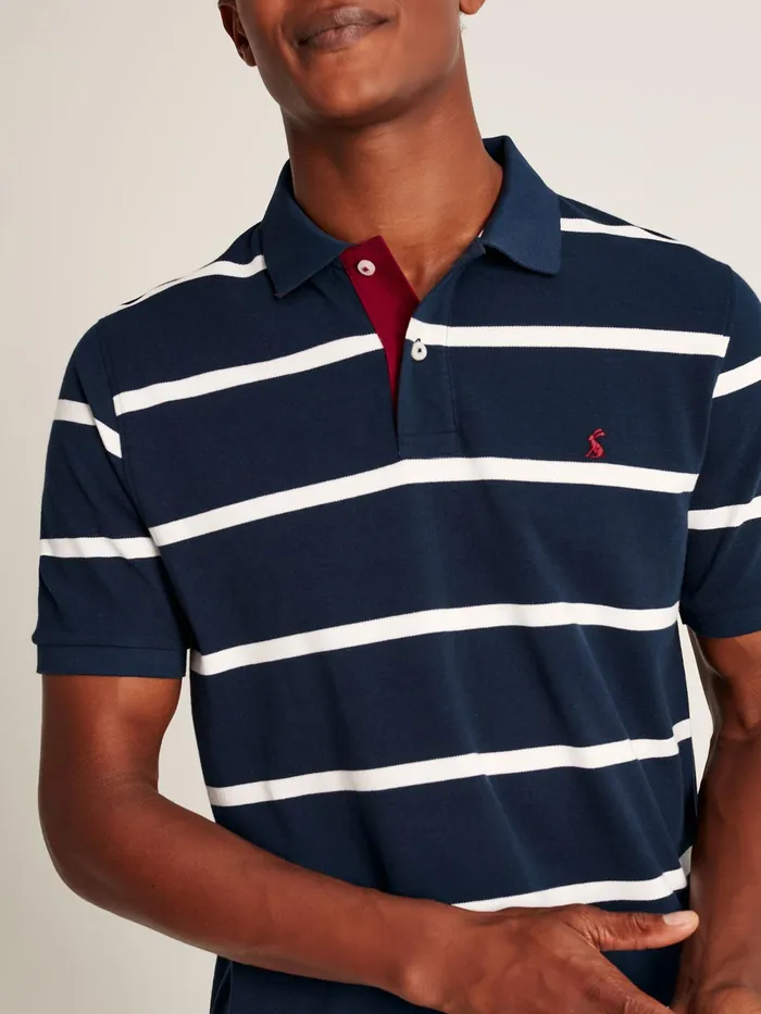 Joules Tops and Tshirts NavyWhite Classic Fit Striped Polo Shirt 8211 Men