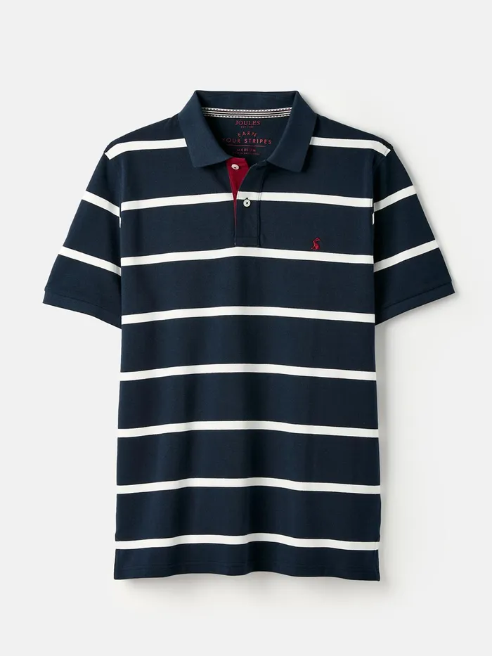 Joules Tops and Tshirts NavyWhite Classic Fit Striped Polo Shirt 8211 Men
