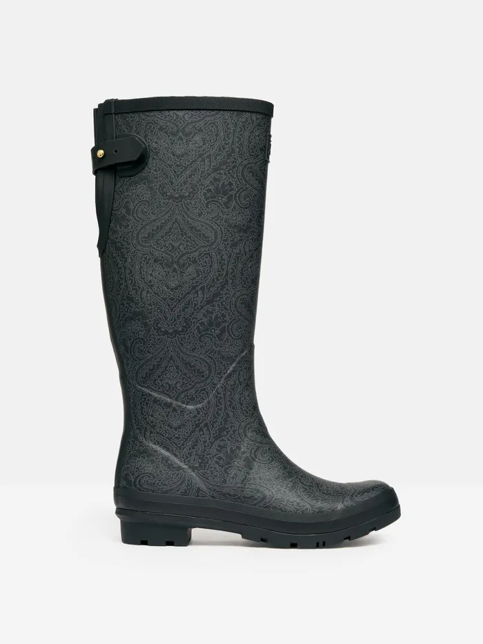 Joules Wellies Black Paisley Adjustable Tall Wellies 8211 Women