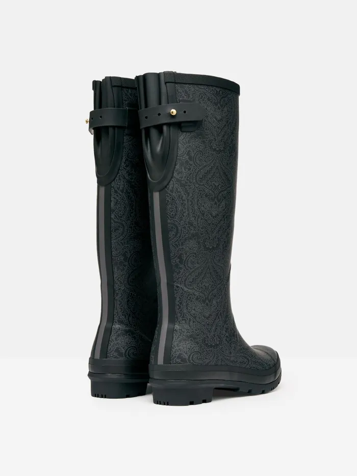 Joules Wellies Black Paisley Adjustable Tall Wellies 8211 Women