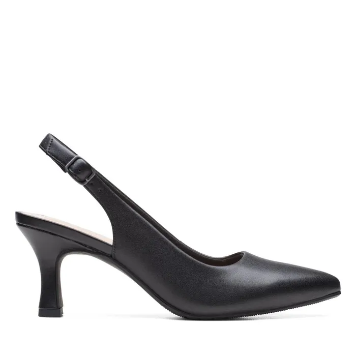 Kataleyna Step Black Leather Women Clarks Dress Shoes